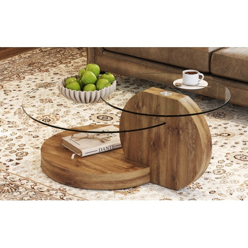 Modern And Practical Double-layer Round Table.