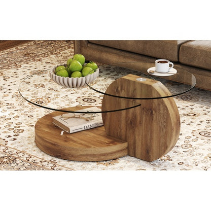 Modern And Practical Double-layer Round Table.