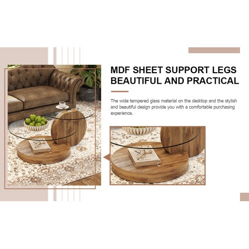 Modern And Practical Double-layer Round Table.