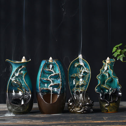 Yoga Ceramic Creative Backflow Incense Burner Decoration