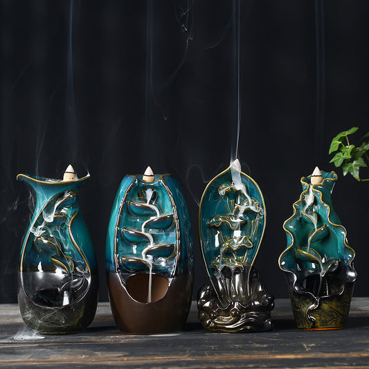 Yoga Ceramic Creative Backflow Incense Burner Decoration