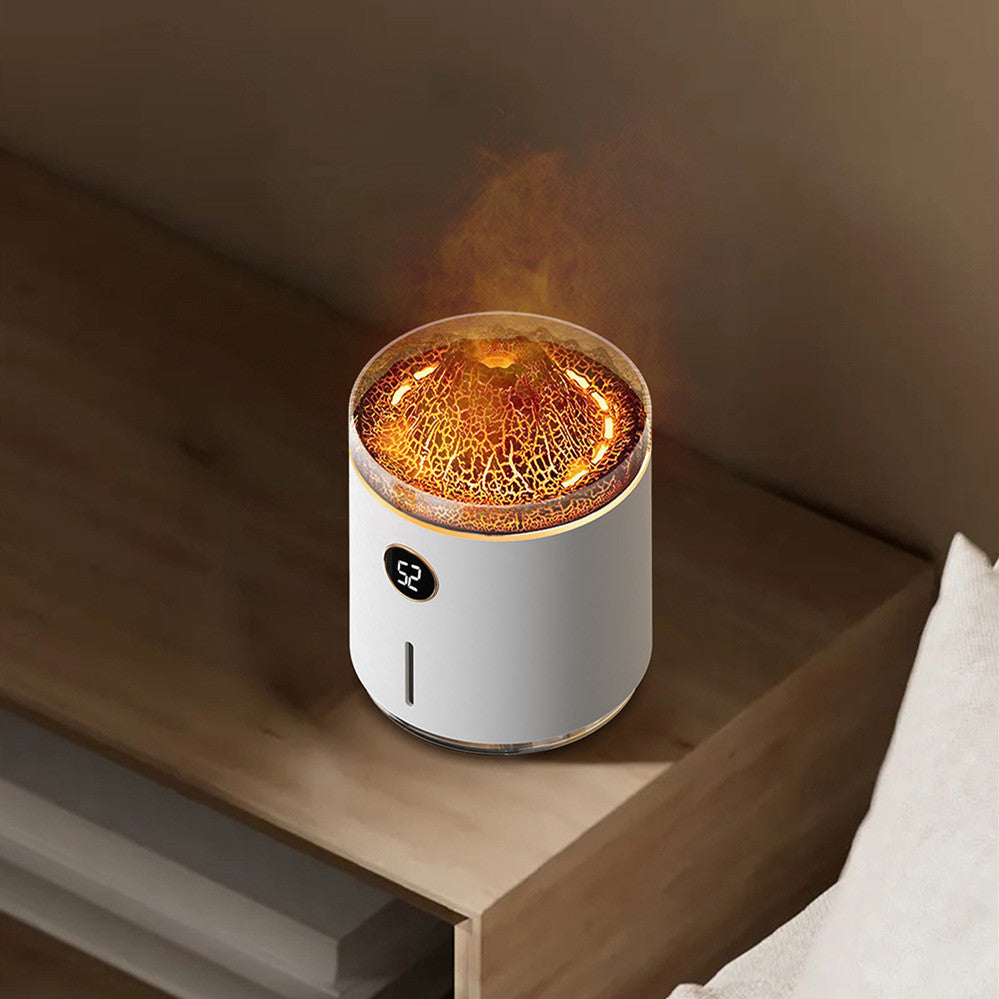 Digital Display Two-color Flame Aroma Diffuser Desktop Volcano