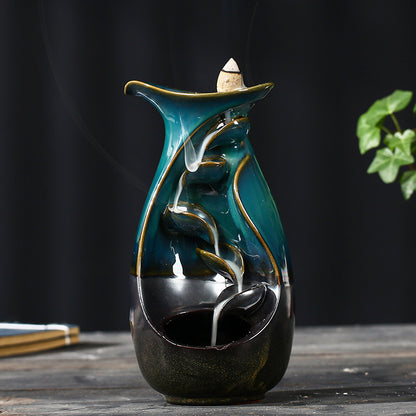 Yoga Ceramic Creative Backflow Incense Burner Decoration
