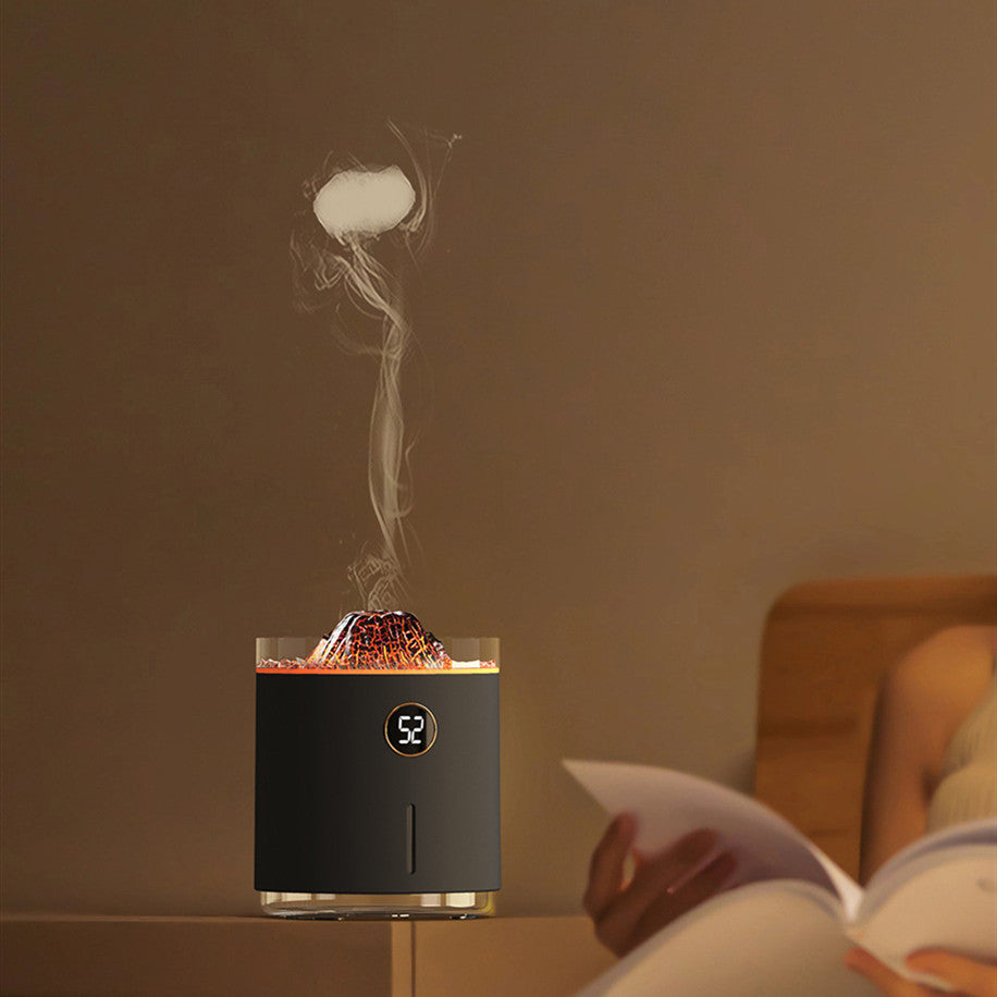 Digital Display Two-color Flame Aroma Diffuser Desktop Volcano