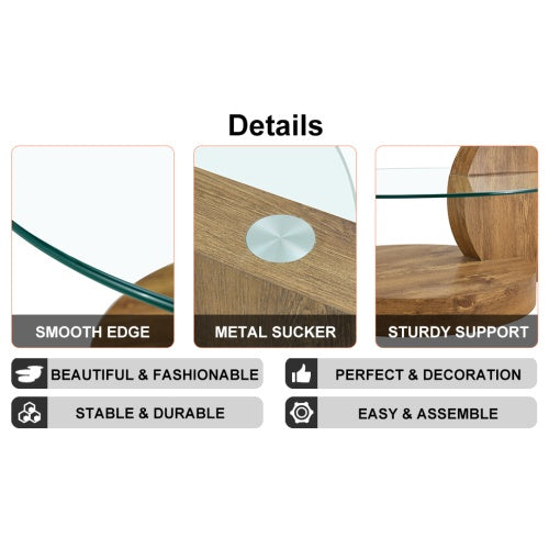Modern And Practical Double-layer Round Table.
