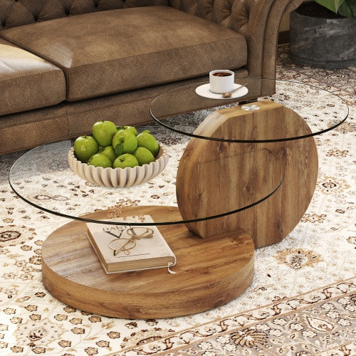 Modern And Practical Double-layer Round Table.