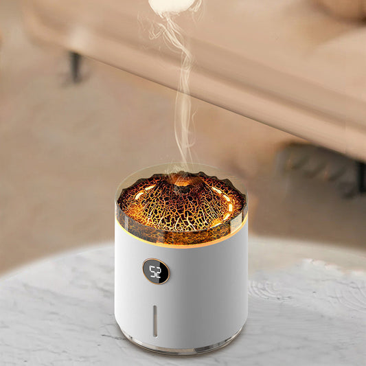 Digital Display Two-color Flame Aroma Diffuser Desktop Volcano